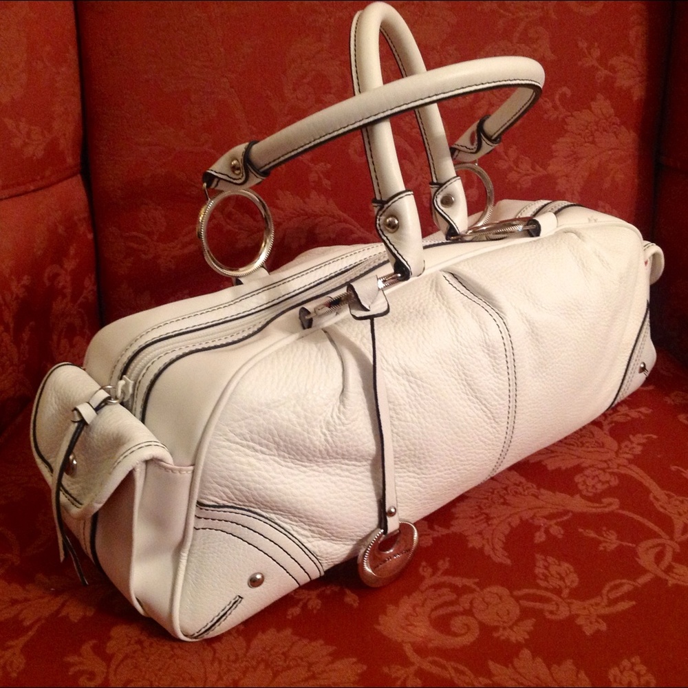 Franco Sarto White Leather Hobo Bag
